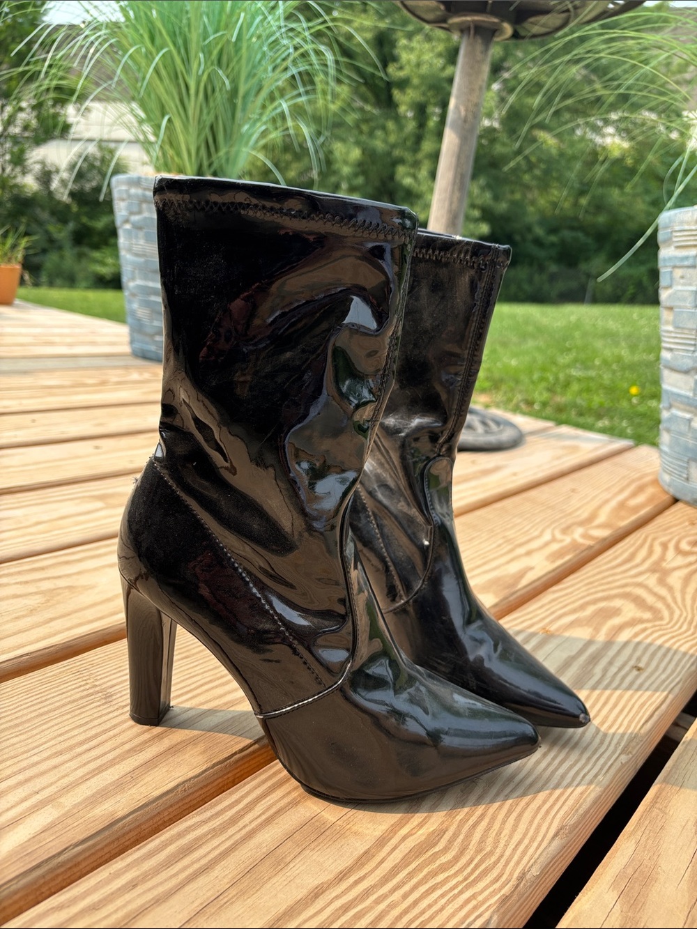 ALDO dominatrix pleather sheath pumps